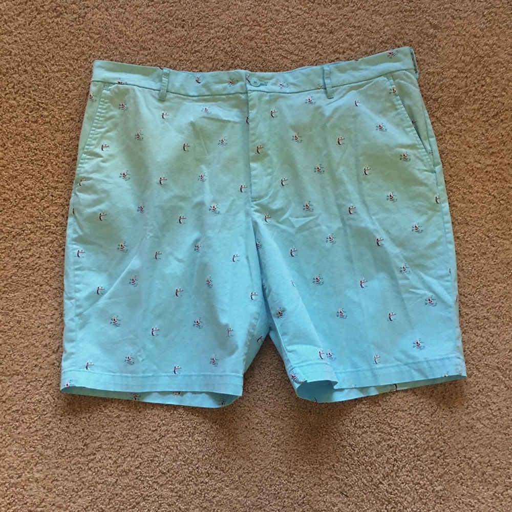 Izod Men’s Harborside Sailboat print Shorts Classic Fit size 42” Light Blue NWT